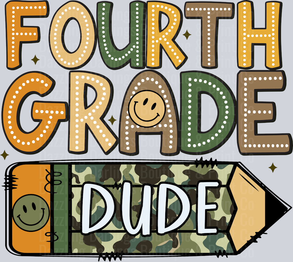 FOURTH GRADE DUDE CAMO PENCIL