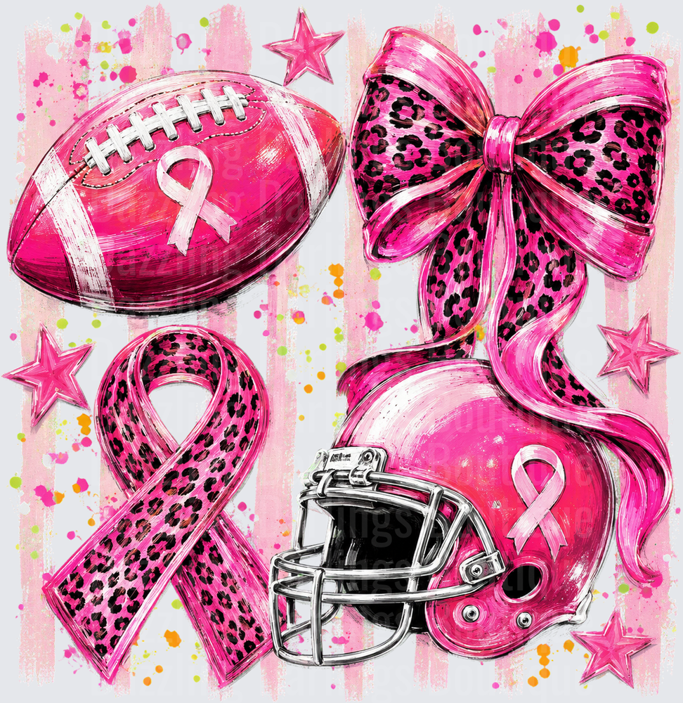 Breast Cancer Helmet and Ribbon