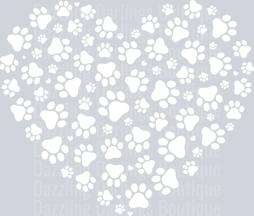 Valentine Dog Paw Print Heart