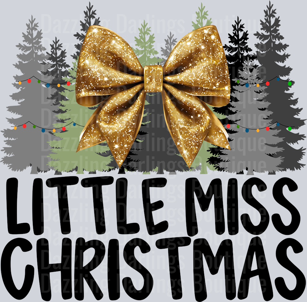 GOLD BOW  LITTLE MISS CHRISTMAS