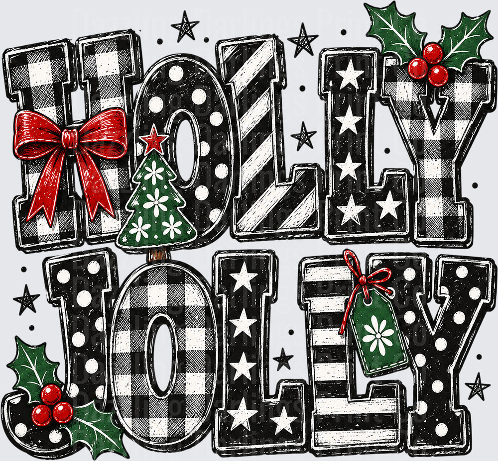 Ho Ho Ho Plaid Holly Jolly