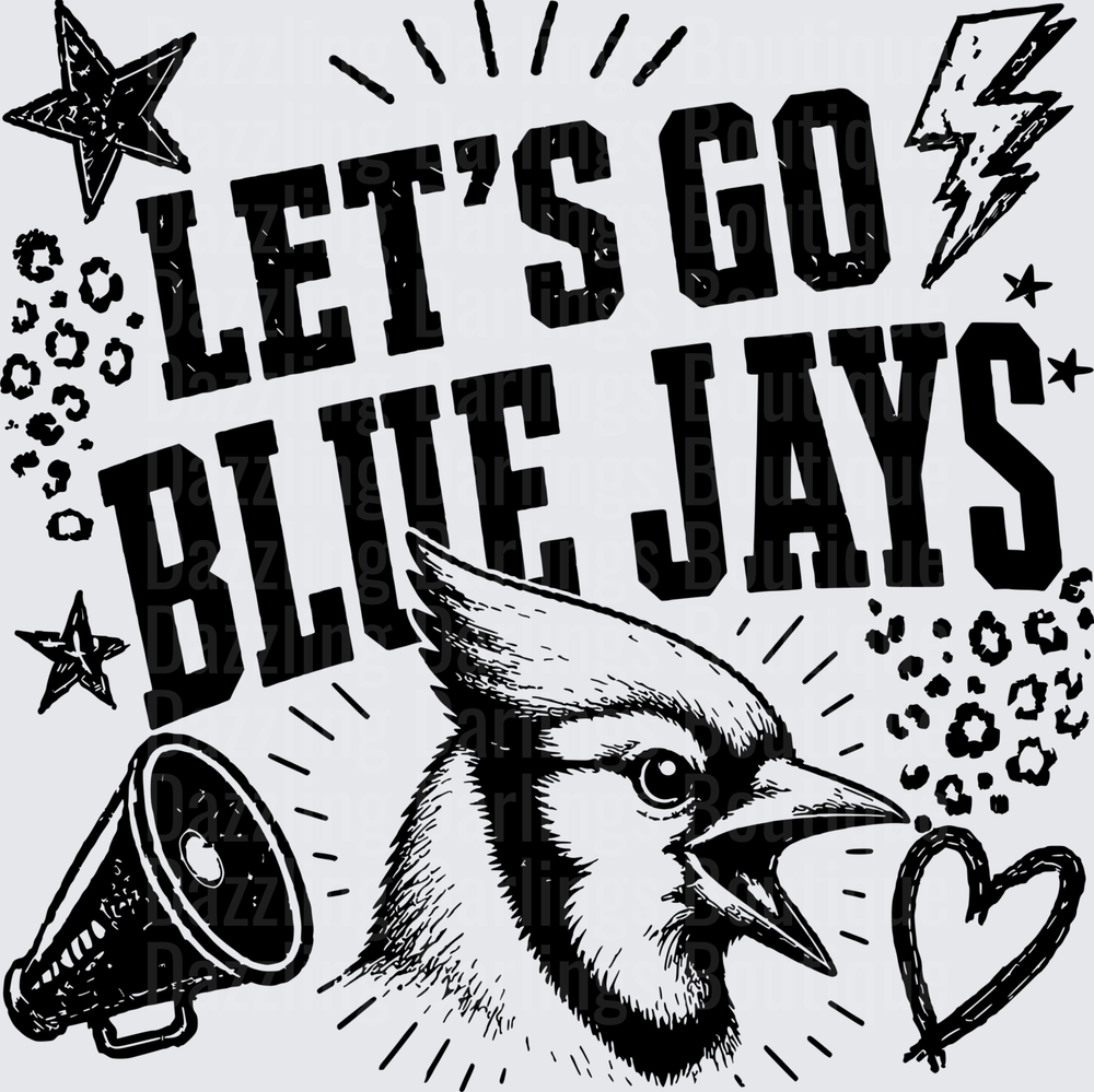 Let's Go Blue Jays Bold Spirit Bird Mascot with Stars