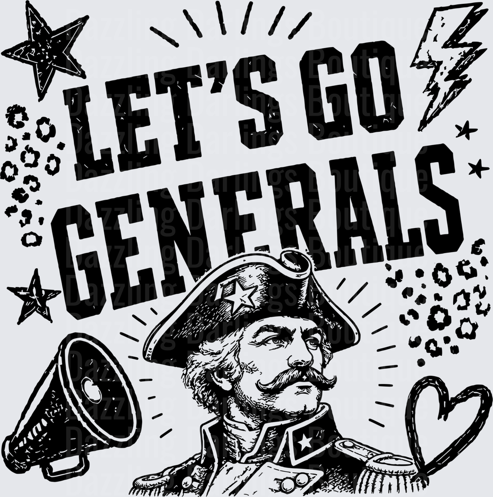 Let's Go Generals Military General Mascot Spirit Design