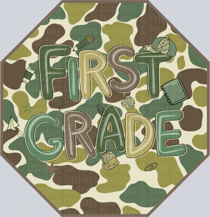 First Grade Camo Octagon Duck Camo Background