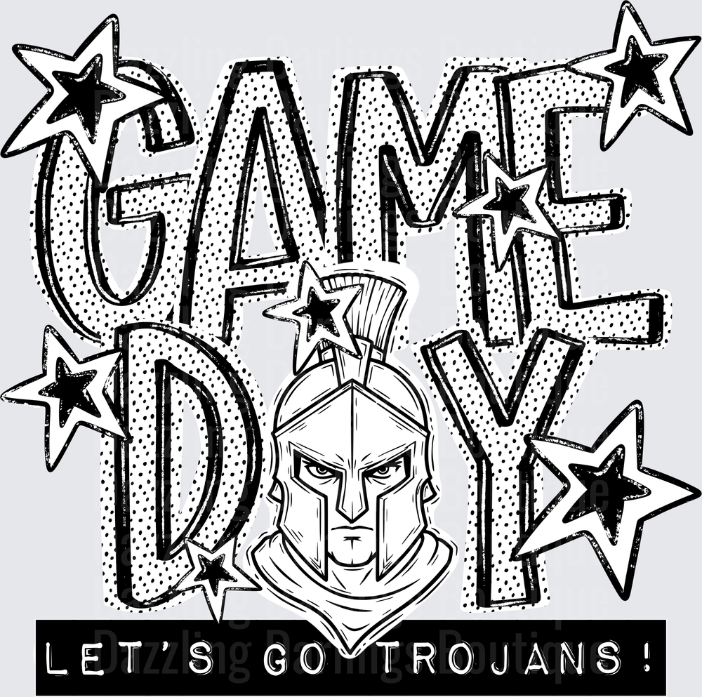 Game Day Let's Go Trojans Spartan Warrior Helmet Stars