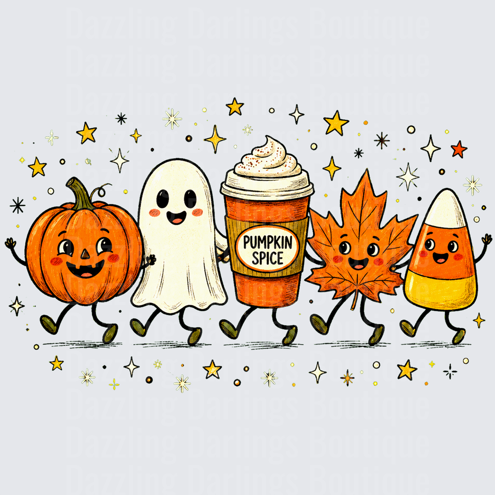 Fall Ghost Leaf Candy Cartoon