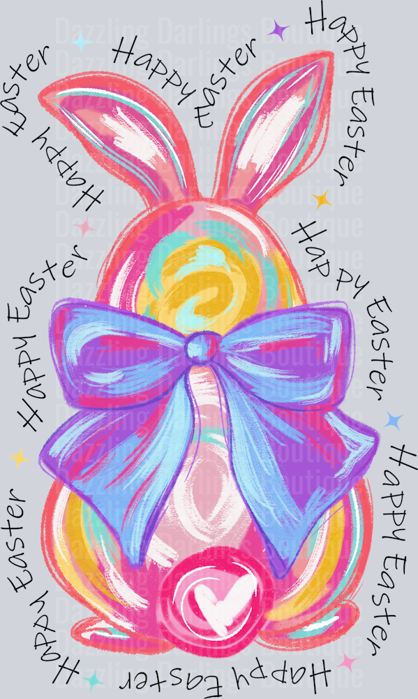 WATERCOLOR BRUSH STROKES EASTER BUNNY