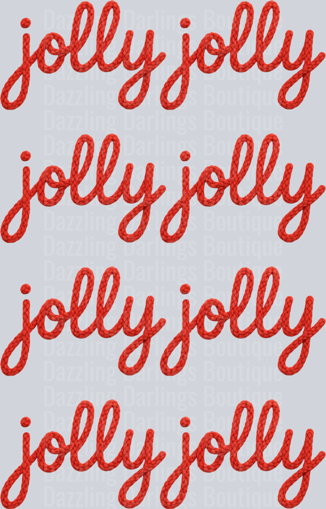 Jolly Jolly Red Script Christmas Premade Gang Sheet