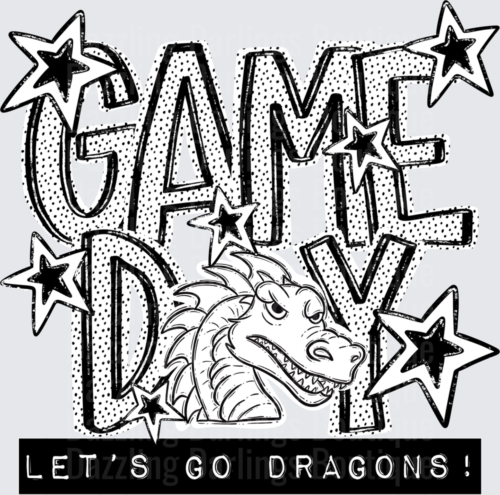 Game Day Let's Go Dragons Fierce Dragon Head Stars
