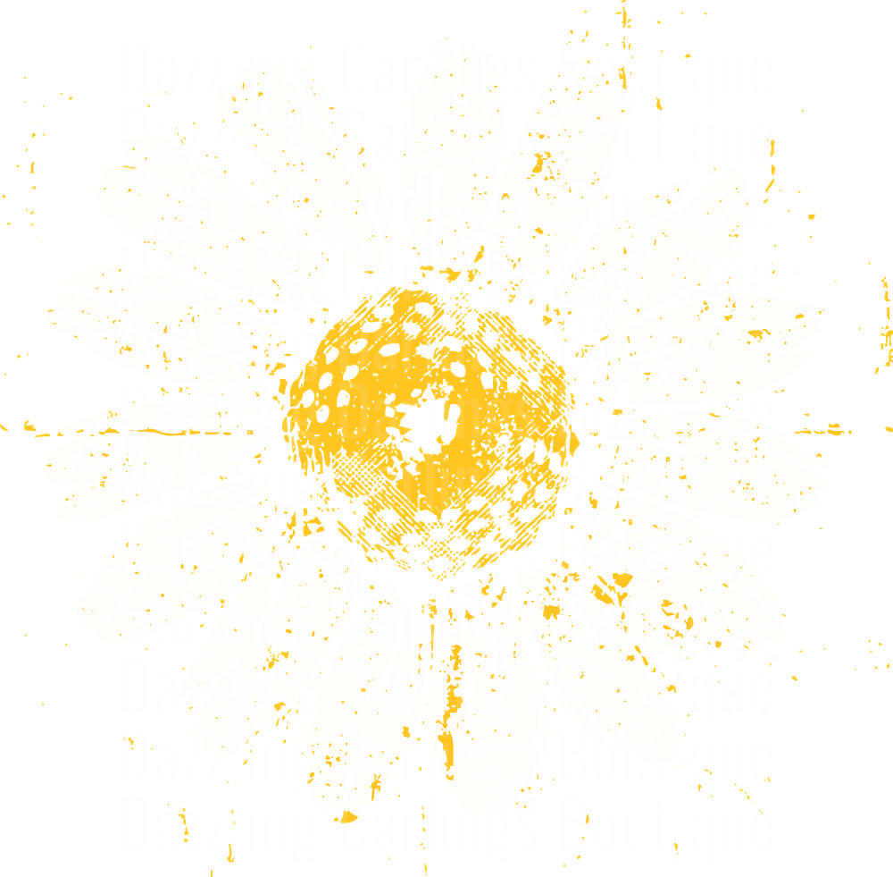 Distressed Yellow Grunge Daisy with Paint Splatter Effects