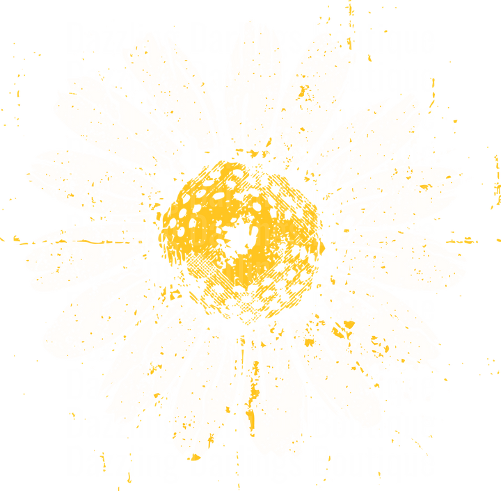 Distressed Yellow Grunge Daisy with Paint Splatter Effects