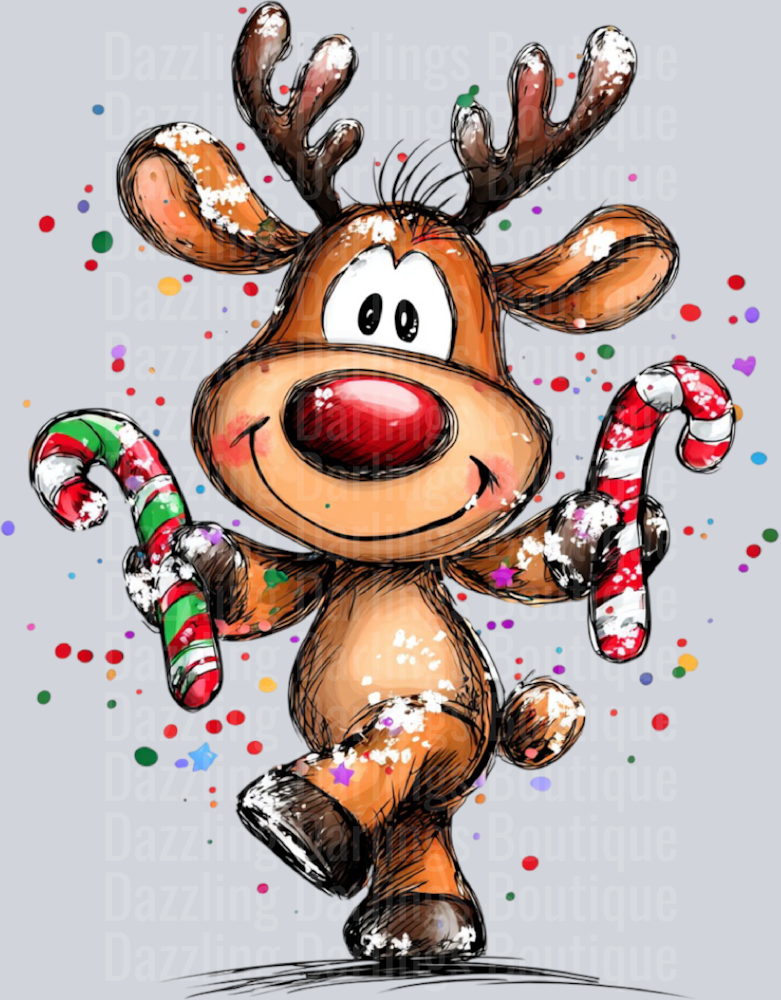 Hand-drawn Christmas Reindeer