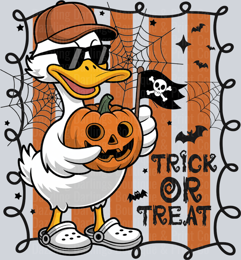 HALLOWEEN FALL DTF TRANSFER TRICK OR TREAT PREPPY DUCK GOOSE