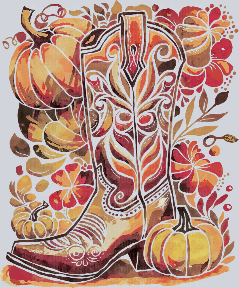 HALLOWEEN FALL DTF TRANSFER WESTER FALL BOOT
