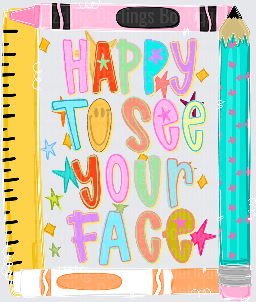 Happy To See Your Face Colorful School Notebook Design