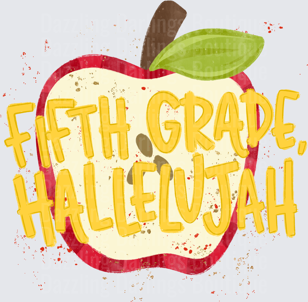 Fifth Grade Hallelujah Red Apple Teacher Design