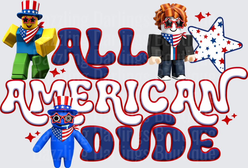 All American Dude Roblox Characters Patriotic Design