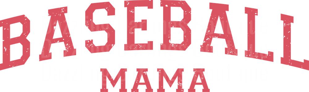 Baseball Mama Red Distressed Lettering Design