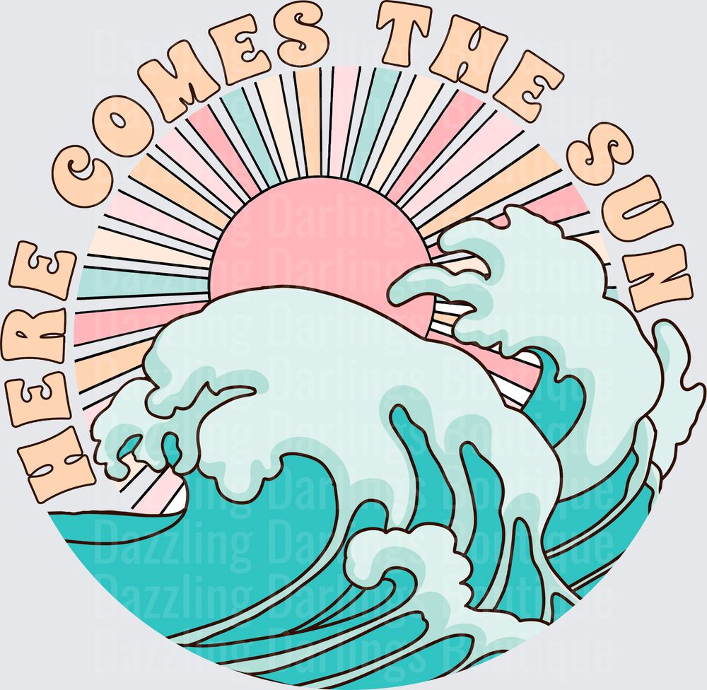 Comes The Sun Japanese Wave Retro Sunshine Design