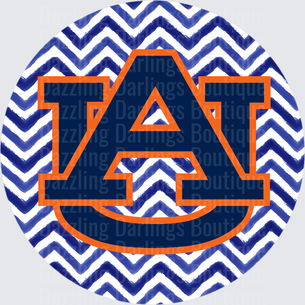Auburn Tigers AU Logo Navy Blue Chevron Circle Design