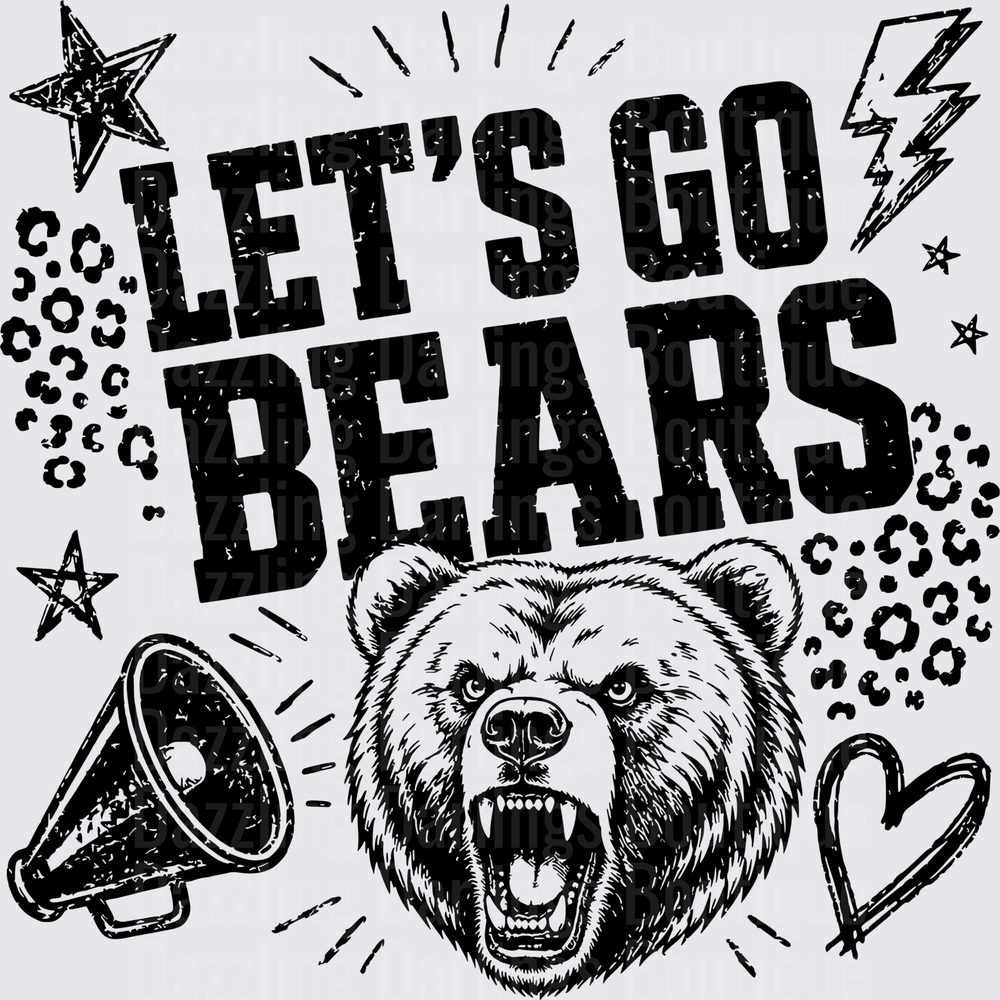 Let's Go Bears Roaring Grizzly Spirit Megaphone Stars