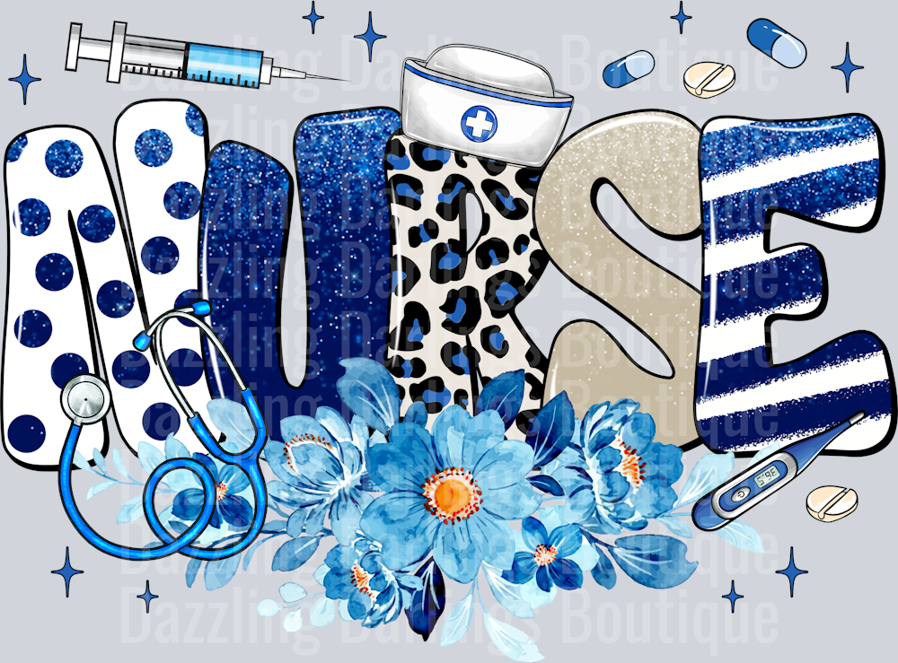 NURSE BLUE FLORAL