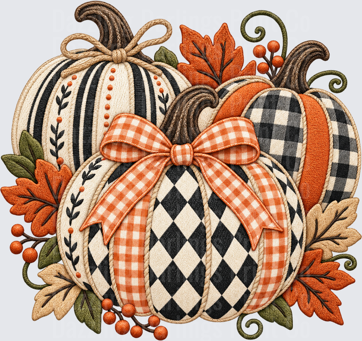 Checkered Pumpkin Trio