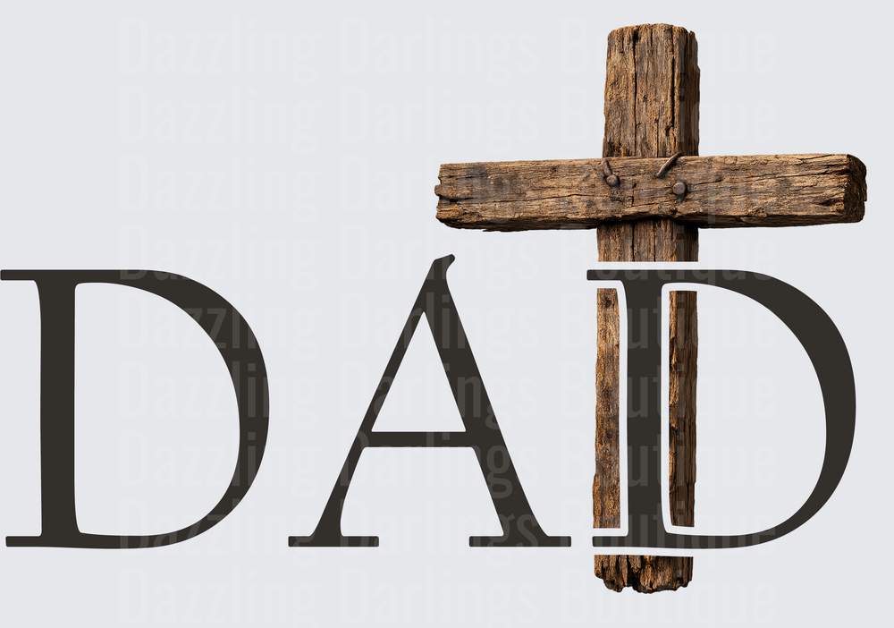 DAD with Rustic Wooden Cross Christian Father Design