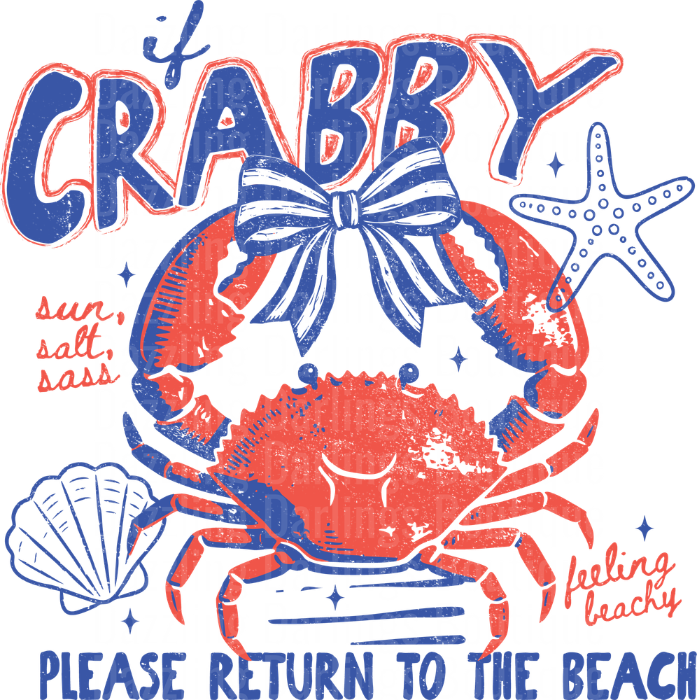 If Crabby Please Return to Beach Nautical Summer Design