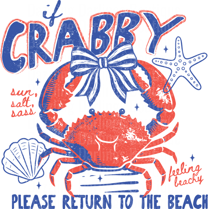 If Crabby Please Return to Beach Nautical Summer Design