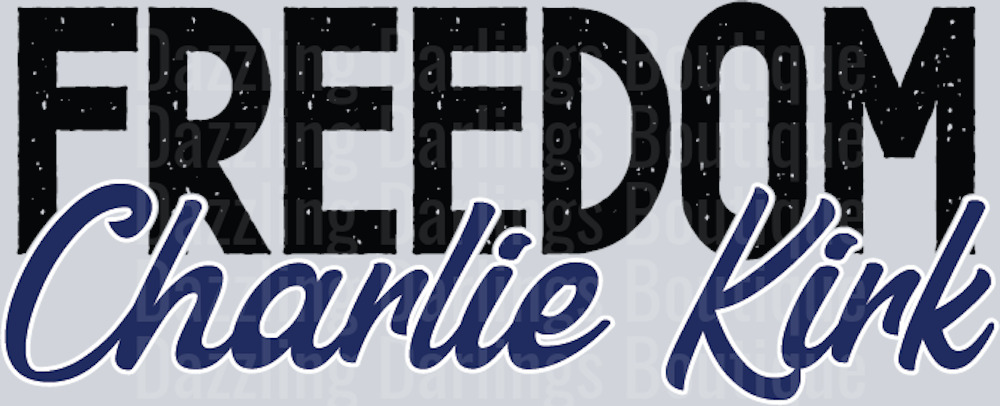 Freedom Charlie Kirk Navy Script
