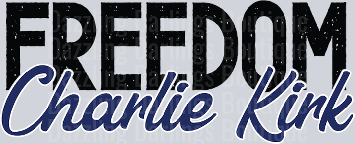Freedom Charlie Kirk Navy Script