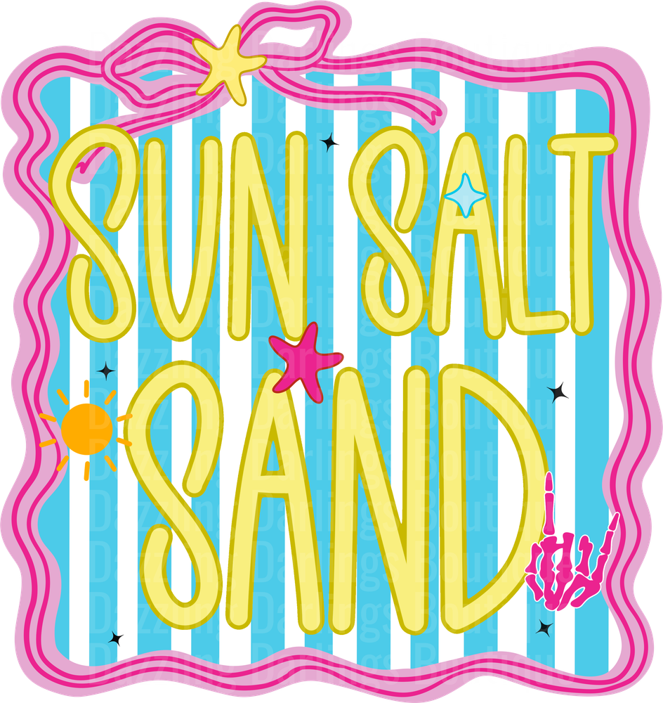 Sun Salt Sand Beach Summer Vibes Typography Design