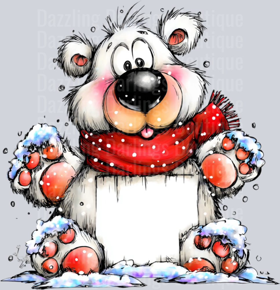 Hand-drawn Christmas Bear