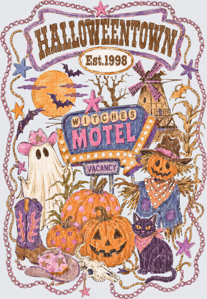 Halloweentown Est. 1998 Witches Motel Western Halloween