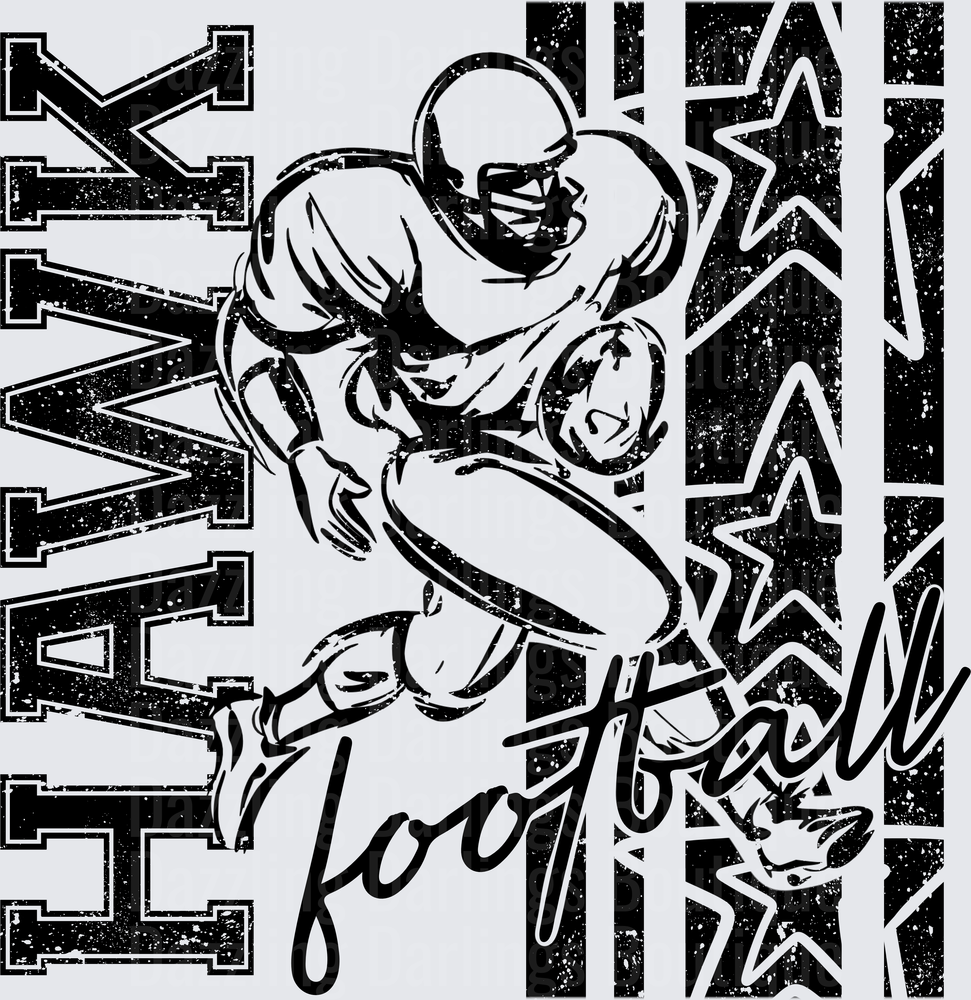 Grunge Football Player Running Back Stars Script Text