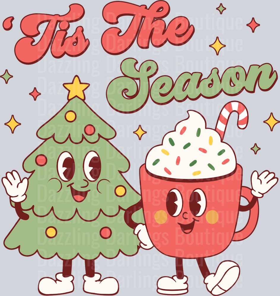 Retro 'Tis The Season PNG, Christmas