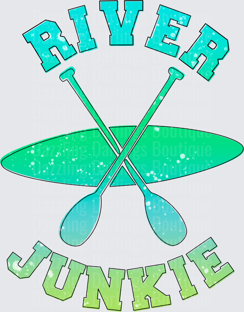 River Junkie Kayak Paddles Turquoise Green Gradient