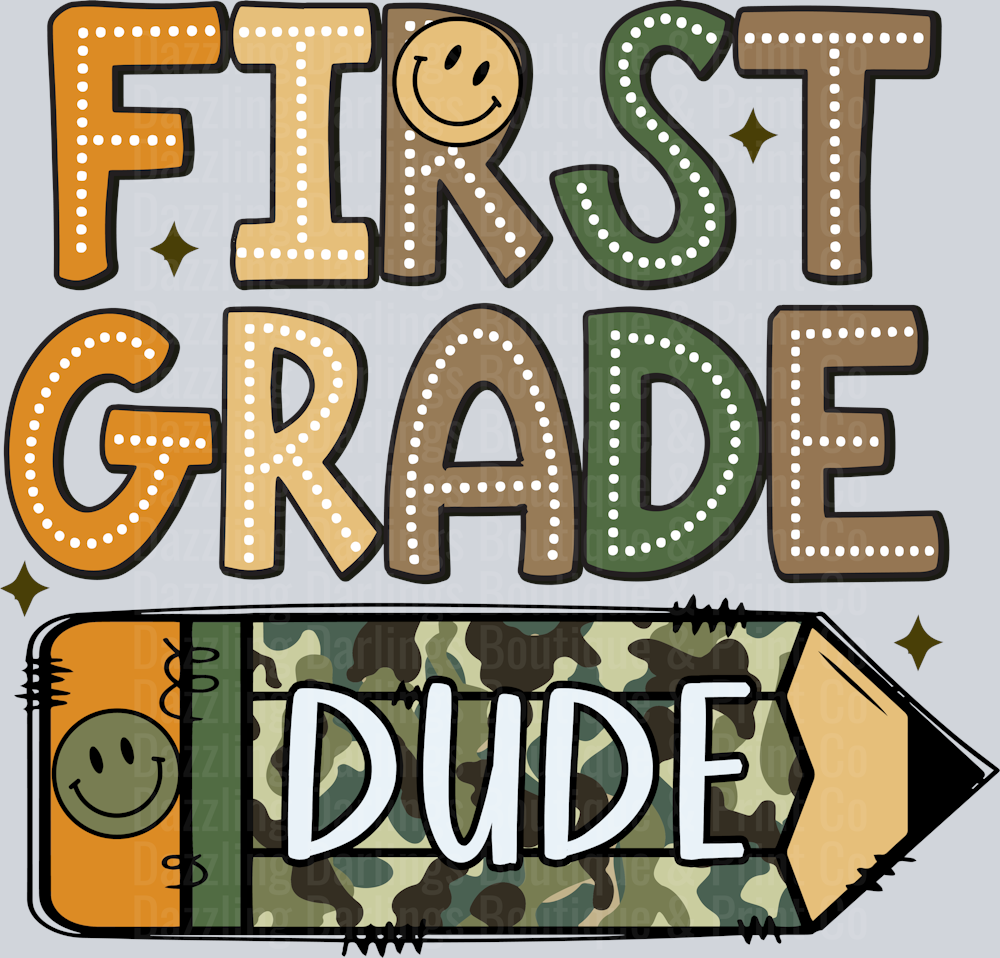 FIRST GRADE DUDE CAMO PENCIL