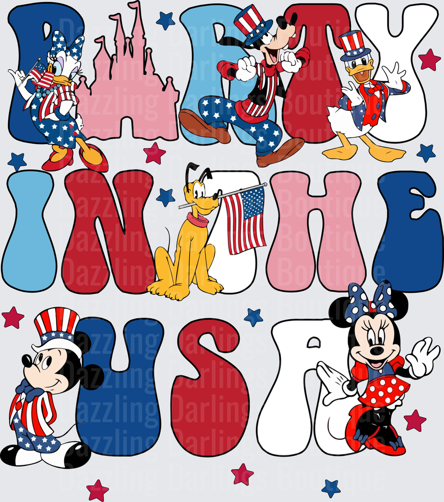 Party In The USA Mickey Mouse and Friends Patriotic 4th of July