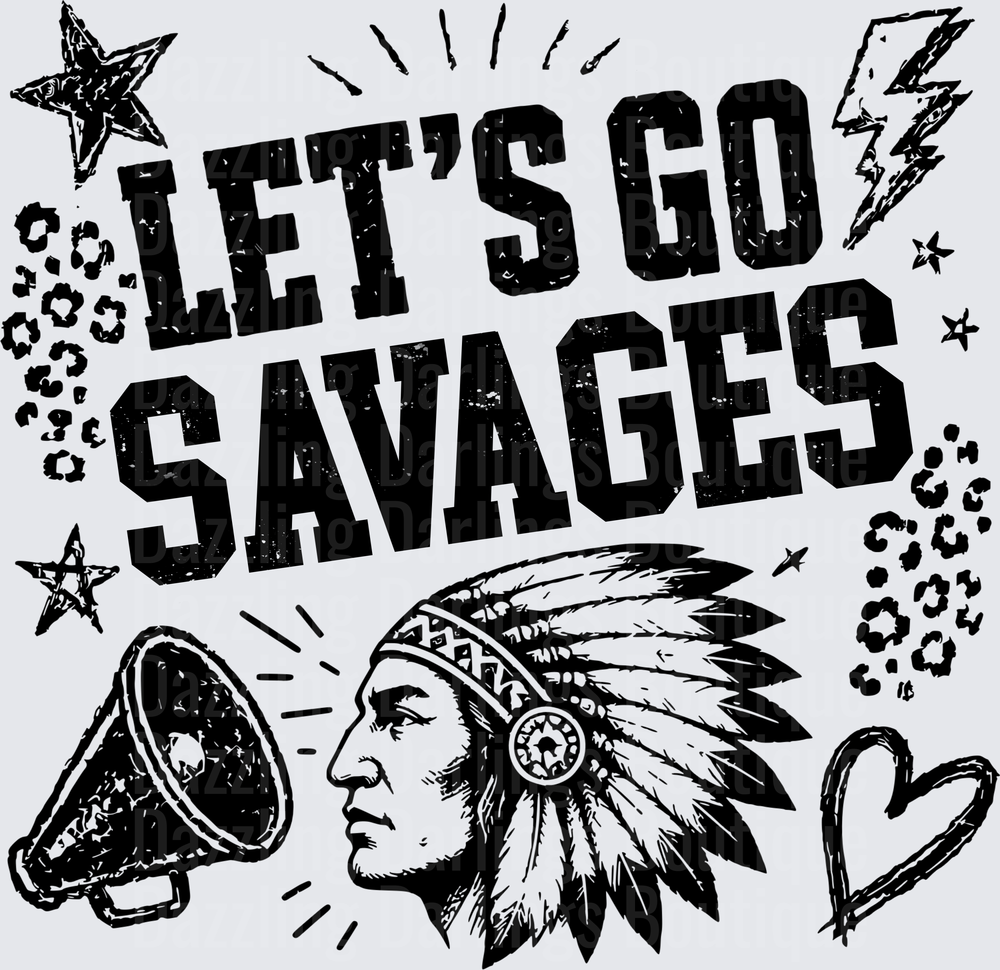 Let's Go Savages Native Chief Headdress Spirit Design