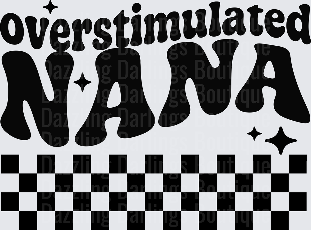 Overstimulated Nana with Checkered Pattern and Stars