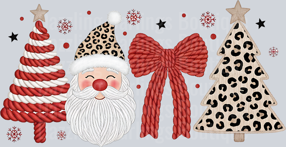 Leopard Santa Christmas Coquette Yarn
