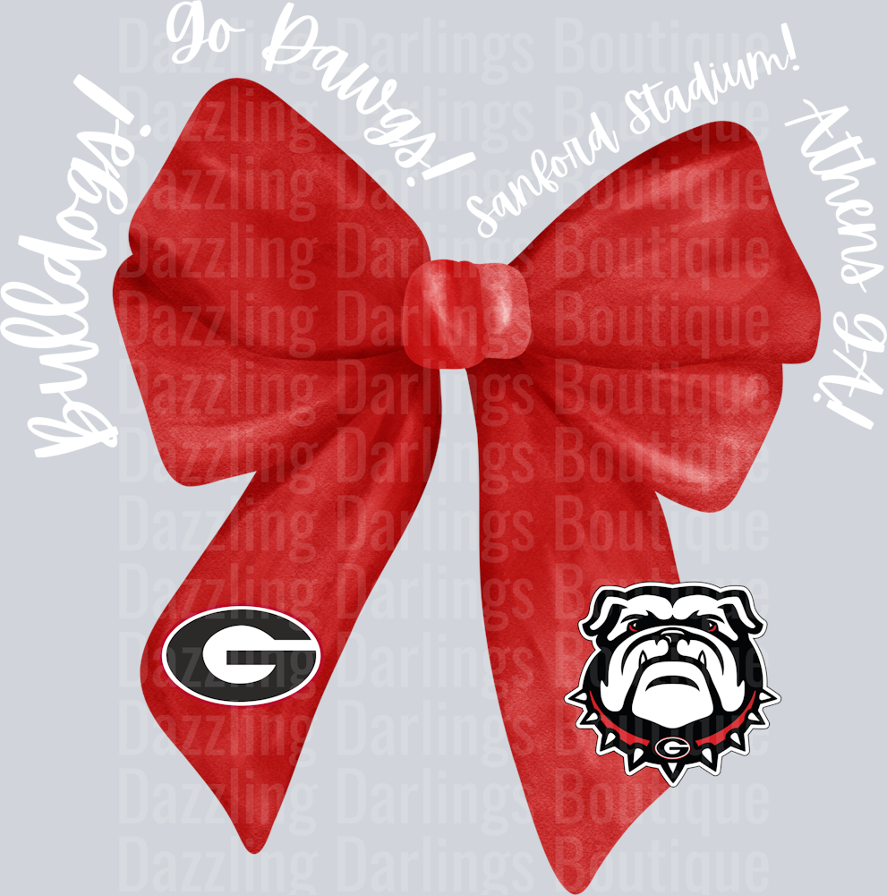 Georgia Bulldogs Coquette Bow Red