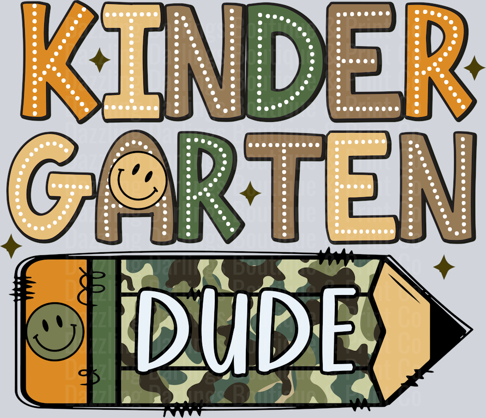 KINDERGARTEN DUDE CAMO PENCIL