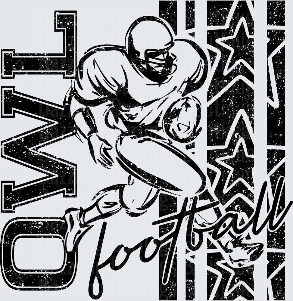 Owls Football Player Running Back Stars Grunge Distressed