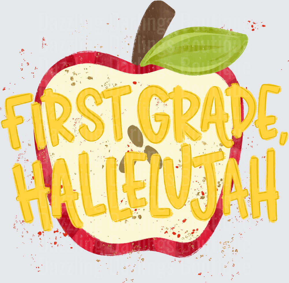 First Grade Hallelujah Red Apple Back to School
