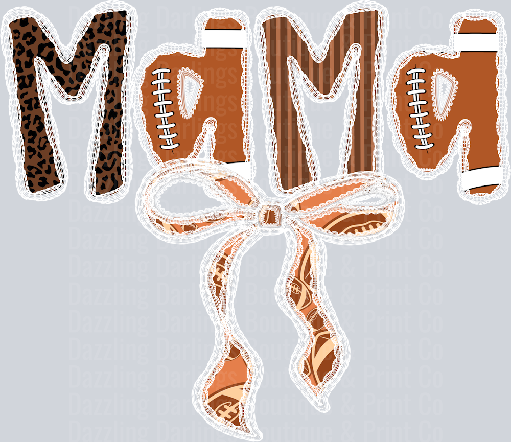 FOOTBALL MAMA LACE COQUETTE BOW