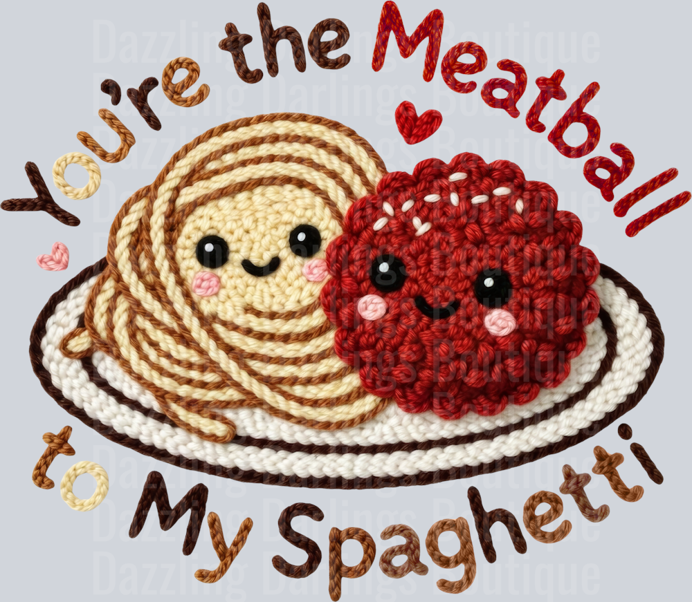Latch Hook Funny Food Meatball to my Spaghetti