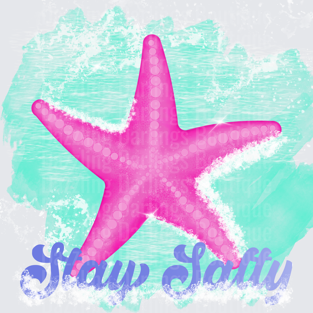 Pink Starfish Stay Salty Ocean Beach Vibes